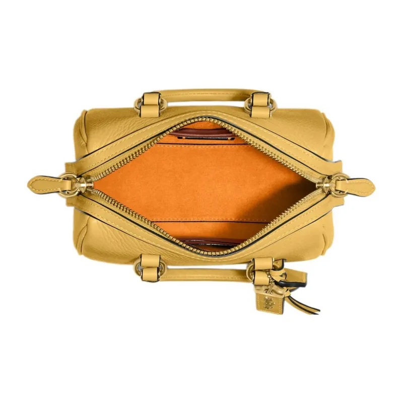 COACH Pebbled Leather Shoulder Bag Crossbody Bag Handbag Small Size Women's Yellow-3