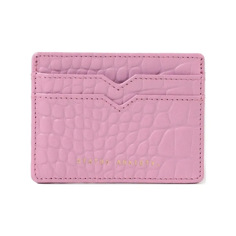 Beams Cow Leather Card Clip Card Holder Women's Pink/Yellow-4