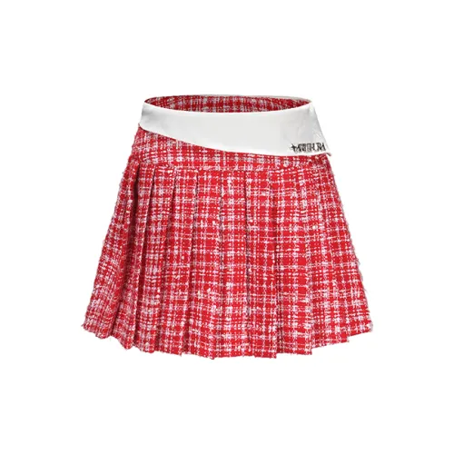 ARTE PURA Casual Short Skirts Women's Red/White Plaid