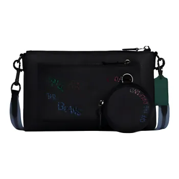 COACH Diary Collaboration Holden Pebbled Leather 3 in 1 Shoulder Bag, Crossbody Bag Mini Unisex Black