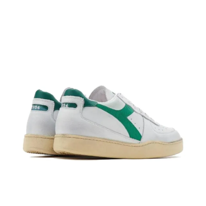 Diadora Heritage Anti Slip Wear Resistant Low Top Skateboard Shoes Men's White Green-3