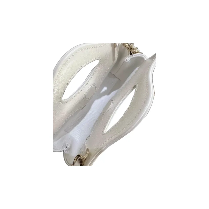 CHANEL Bright Lambskin Handbag, Shoulder Bag, Crossbody Bag Extra Mini Women's White-3