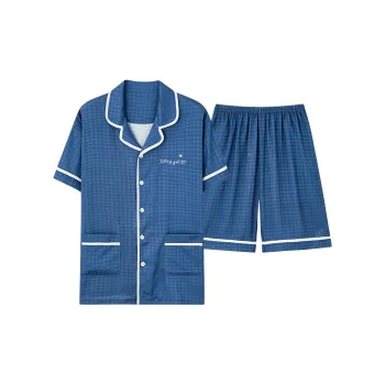 Sleep Short Sleeved Shorts Couple Pajama Set Home Pajama Set Unisex