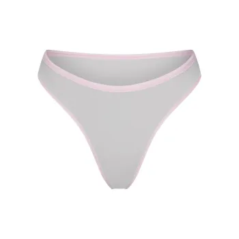 SKIMS FITS EVERYBODY CONTRAST TRIM HIGH LEG BIKINI Underpants Women's 1 Pack Platinum/Gold