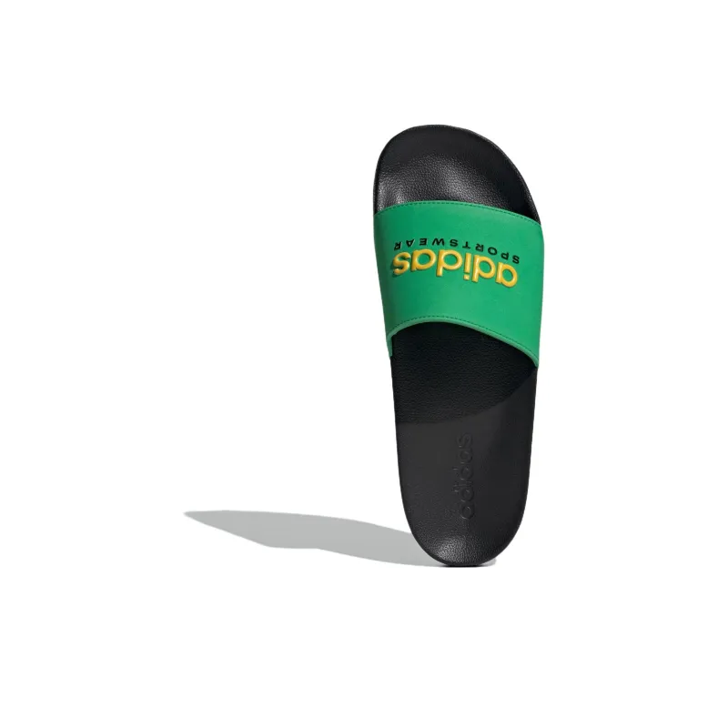 Adidas Adilette Shower Slides Vivid Green Bold Gold Core Black-4