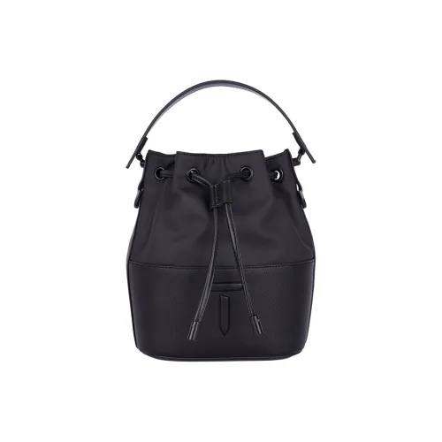 EUROPEAN TOUR Artificial Leather Bucket Bag, Shoulder Bag, Crossbody Bag, Handbag Regular Women's Black/White Black