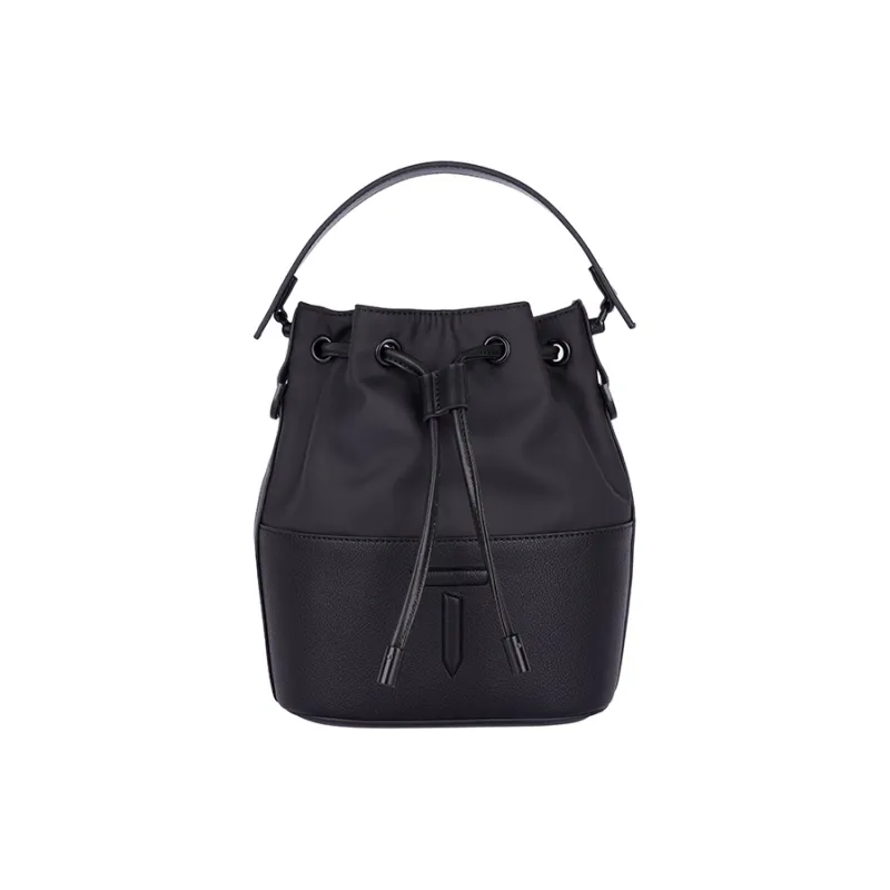 EUROPEAN TOUR Artificial Leather Bucket Bag, Shoulder Bag, Crossbody Bag, Handbag Regular Women's Black/White Black-0