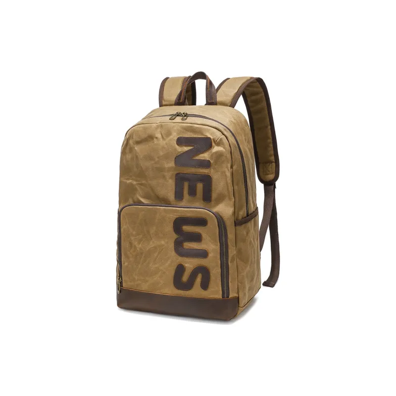 TTaG．baG Batik Canvas Backpack Men's Gray/Army Green/Khaki/Earth Yellow-13