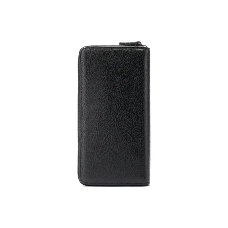DOSRFINI Top Grain Cow Leather Money Clip Square Clutch Wallet Regular Men's Black-2
