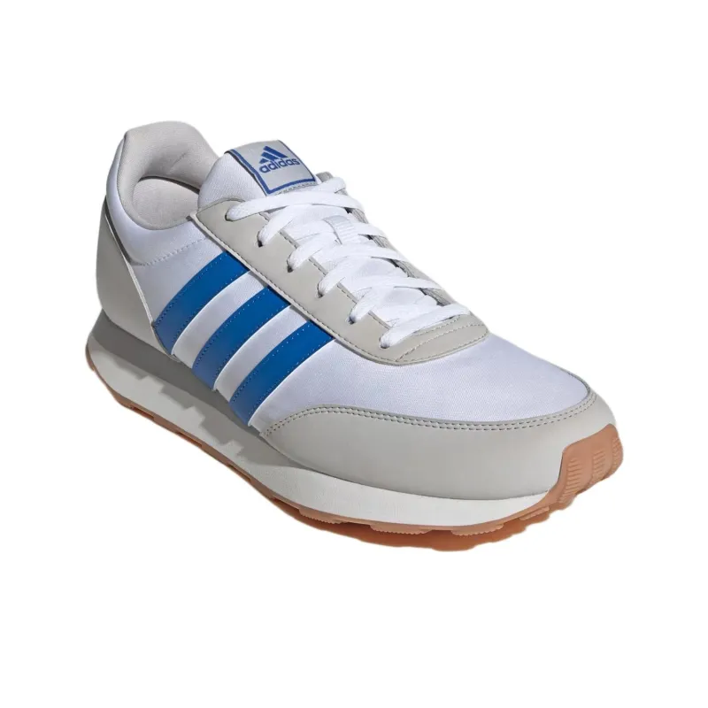 Adidas Run 60s Anti Slip Wear Resistant Low Top Running Shoes Men's White Blue Gray-2