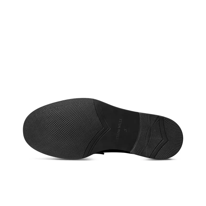 THOM WILLS British Business Commute Versatile Slip on Casual Single Shoes Women's Black-4