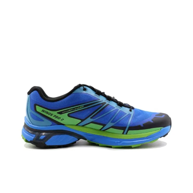 SALOMON XT-Wings Pro 2 Hombre Cushioning Anti-Slip And Wear-Resistant Low-Top Outdoor Shoes Blue Black Green-1