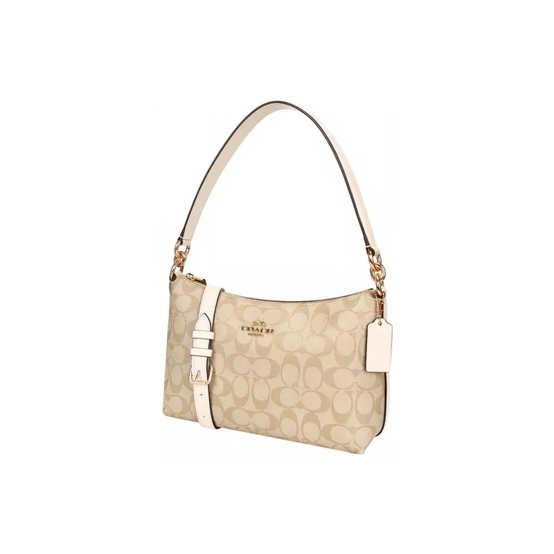 COACH Lewis PVC Lunch Box Bag Handbag Crossbody Bag Shoulder Bag Women's Light Brown-1