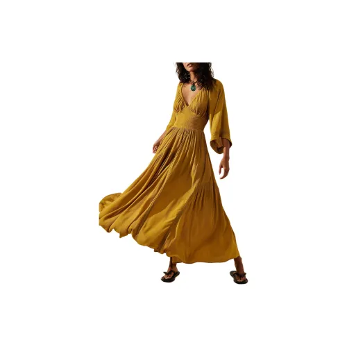 FREE PEOPLE Long-Sleeved Dresses Women's Golden Palm