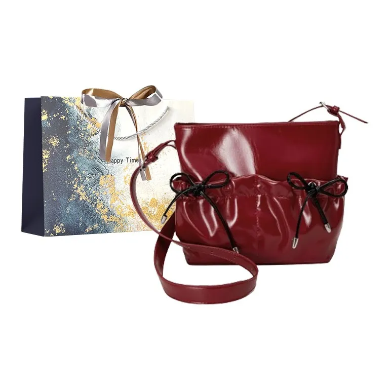 Iman's House PU Shoulder Bag Women's Silver/Burgundy/Ecru/Black-5