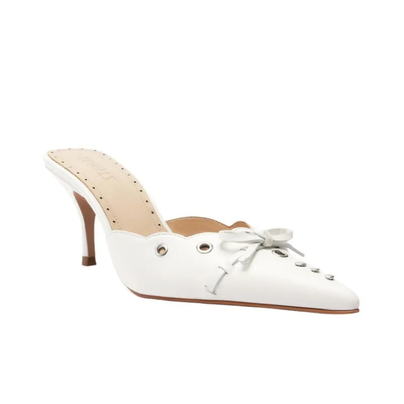 Schutz Closed Toe Slippers 8.2cm Women's White-2