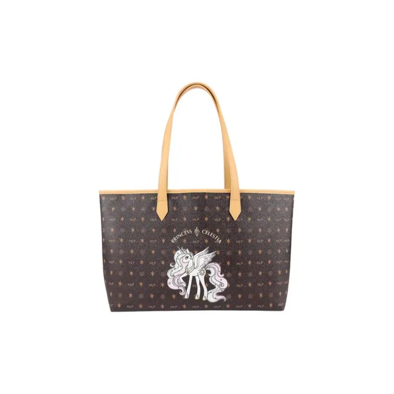 MY LITTLE PONY PVC Tote Bag Shopping Bag Handbag Shoulder Bag Large Size Women's Khaki-0