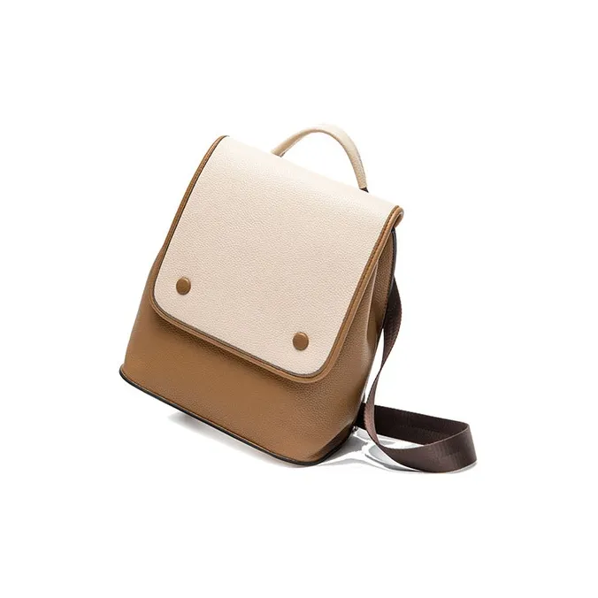 TTaG．baG Cow Leather Backpack Women's Black/Coffee/Brown-6