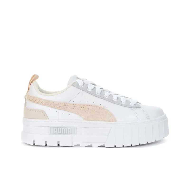 PUMA Mayze Slip Resistant Height Increasing Low Top Skateboard Shoes Women's White-1