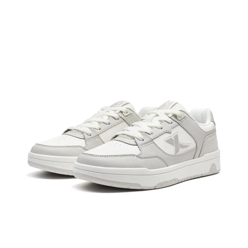 XTEP Lightweight Coverage Low Top Skateboard Shoes Women's Dove Gray/Sail White-4