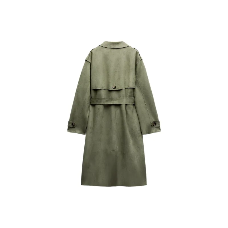 ZARA Trench Coat Women's Light Khaki-1
