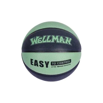 WELLman PU Basketball Black Green Size 7 Ball Training Unisex
