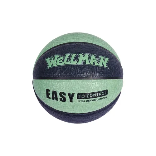 WELLman PU Basketball Black Green Size 7 Ball Training Unisex