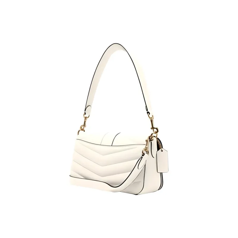 COACH Georgie Leather Shoulder Bag Portable Crossbody Bag Shoulder Bag Women's Pure White-1