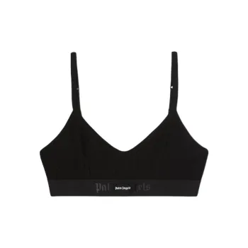 PALM ANGELS Logo embroidered Balconette Bra