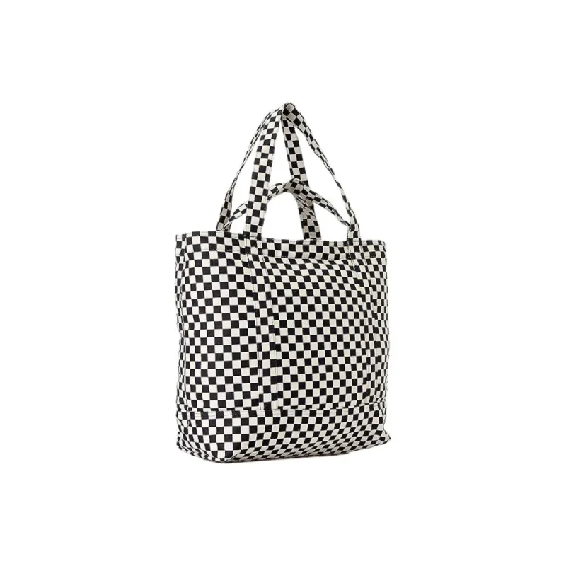 Vans Cotton Tote Bag Shopping Bag Shoulder Bags Handbags Regular Unisex Black White-3
