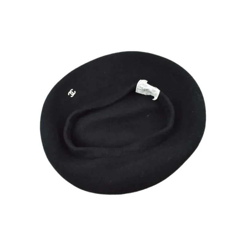 CHANEL Cc Logo embroidered Beret-2