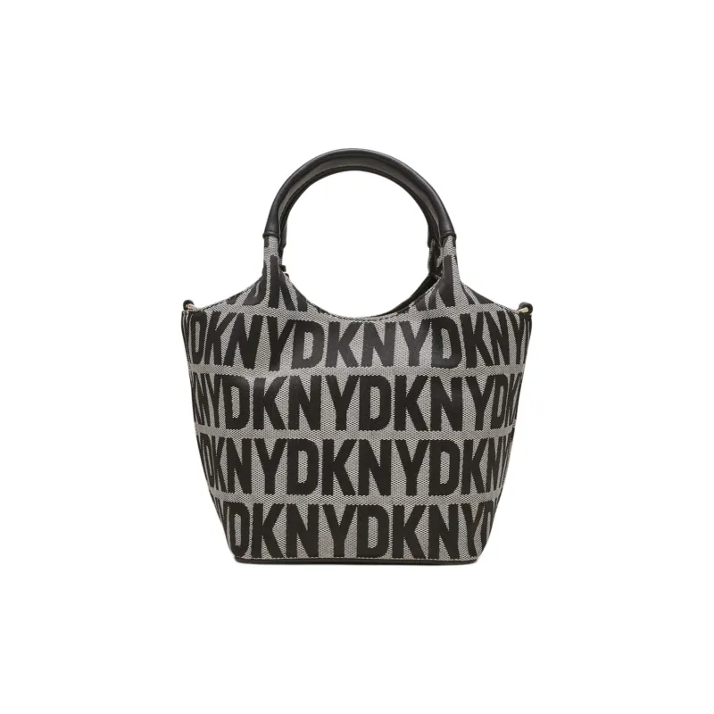 DKNY Polyester With Leather Trim Handbag Shoulder Bag Crossbody Bag Women's Black-2