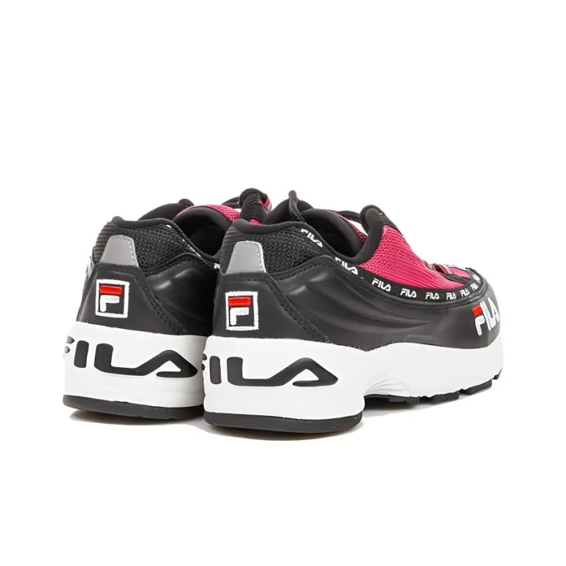 FILA Cushioning Slip Resistant Low Top Casual Shoes Women's Black Pink-4