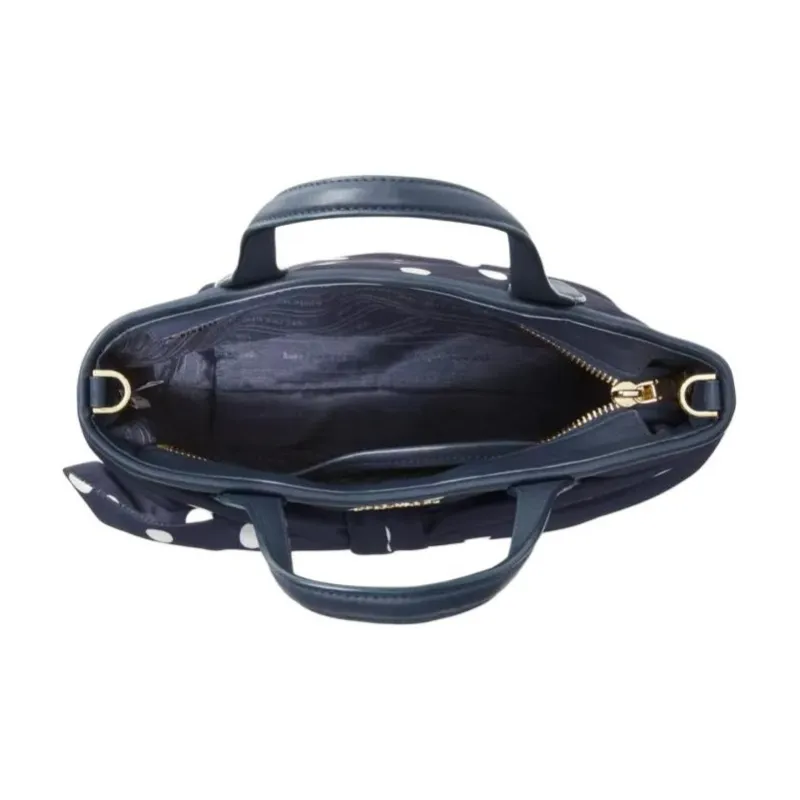 Kate Spade Recycled Nylon Tote Bag Shopping Bag Shoulder Bag Handbag Women's Dark Blue Multicolor-3
