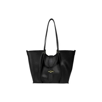 TTaG．baG Cow Split Leather Handbag, Shoulder Bag Regular Women's Black/Brown