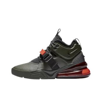 Nike Air Force 270 Cushioned Slip-Resistant Mid-Top Casual Shoes GS Black Red