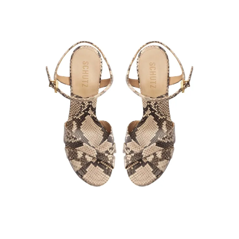 Schutz Keefa Strap Sandals 14.5cm Women's Greige-4