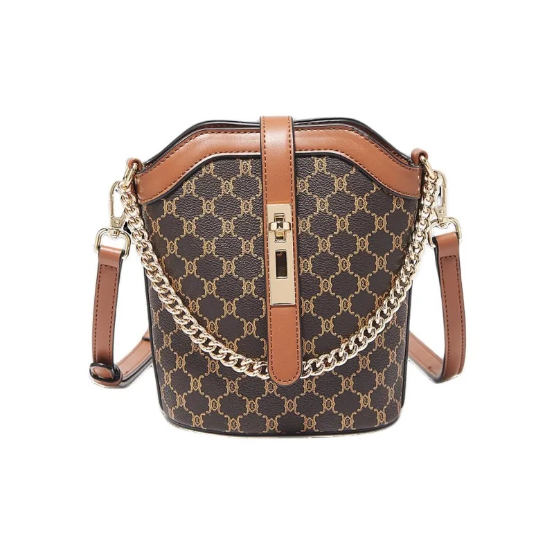 Marino Orlandi Synthetic Leather Mom Bag Bucket Bag Shoulder Bag Handbag Women's Coffee-1