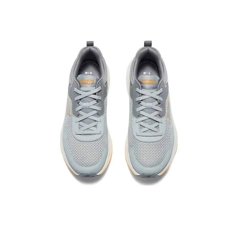 Skechers Slip Resistant Low Top Casual Running Shoes Men's Light Gray-4