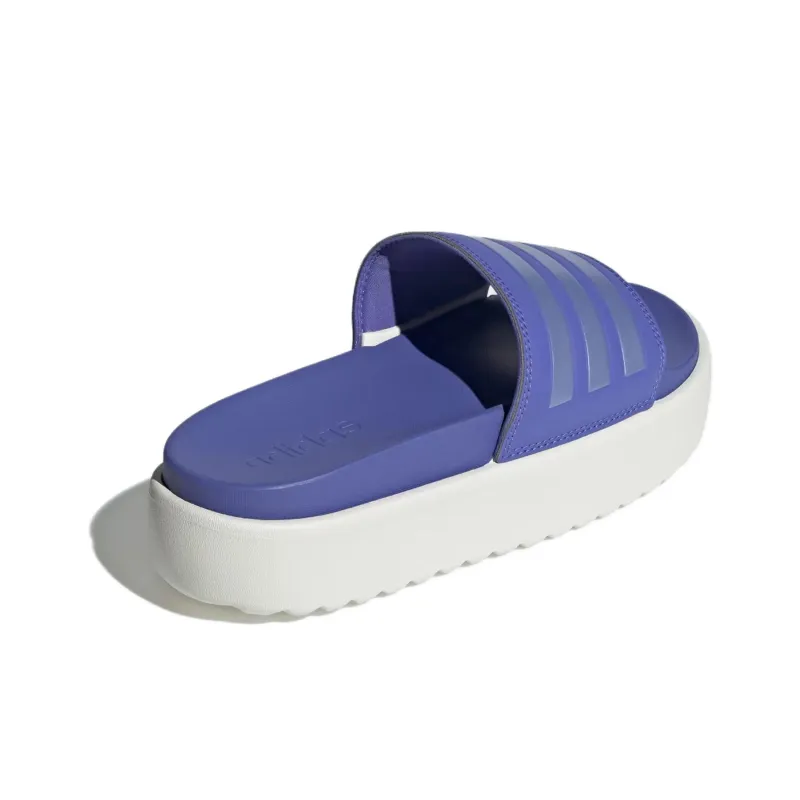 Adidas Adilette Platform Slides Semi Cobalt Blue Blue Spark Met. Core White Women's-3