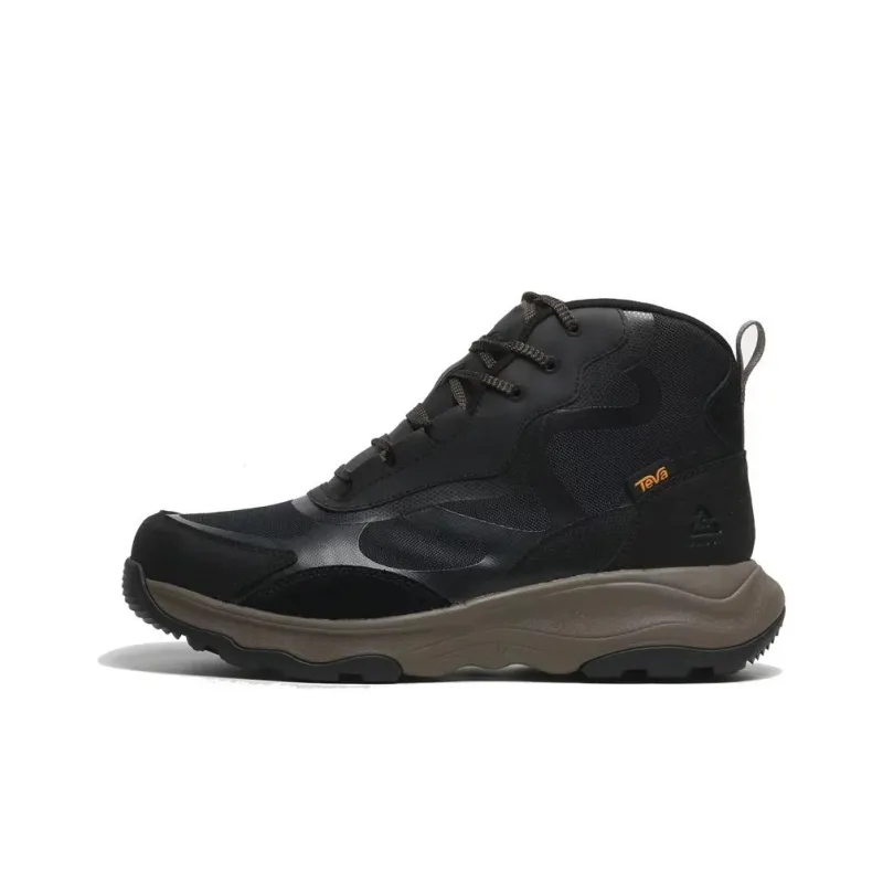 Teva Slip Resistant, Abrasion Resistant, Waterproof, Grip, Odor Resistant High Top Hiking Shoes Men's Black Gray-0