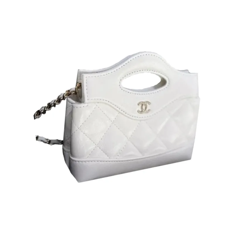 CHANEL Bright Lambskin Handbag, Shoulder Bag, Crossbody Bag Extra Mini Women's White-1