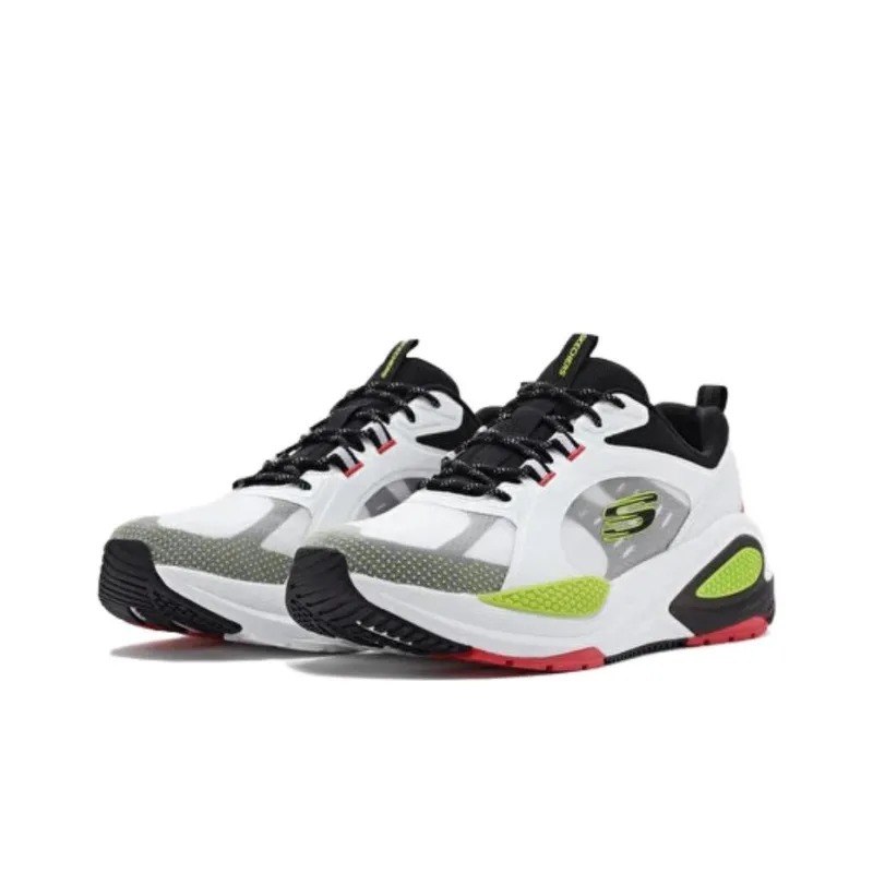 Skechers Cushioning Rebound Low Top Running Shoes Men's White-3