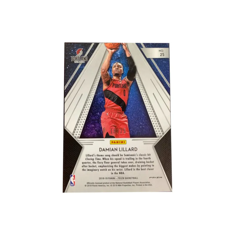PANINI Damian Lillard 18 19 Trail Blazers PZ25mojo Fold Star Card Access Pass Sports Cards 1 Pc-1