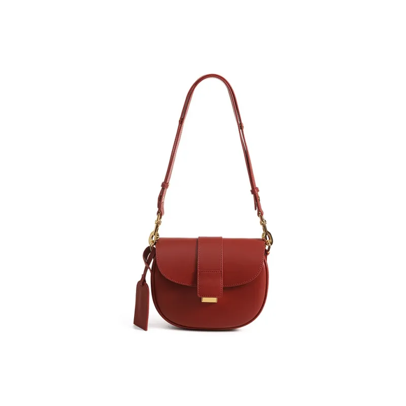 TTaG．baG Cow Leather Shoulder Bag Regular Women's Red-0