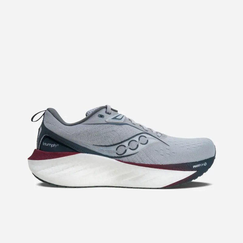 Saucony TRIUMPH 22 Anti Slip Wear Resistant Low Top Running Shoes Men's Gray-1