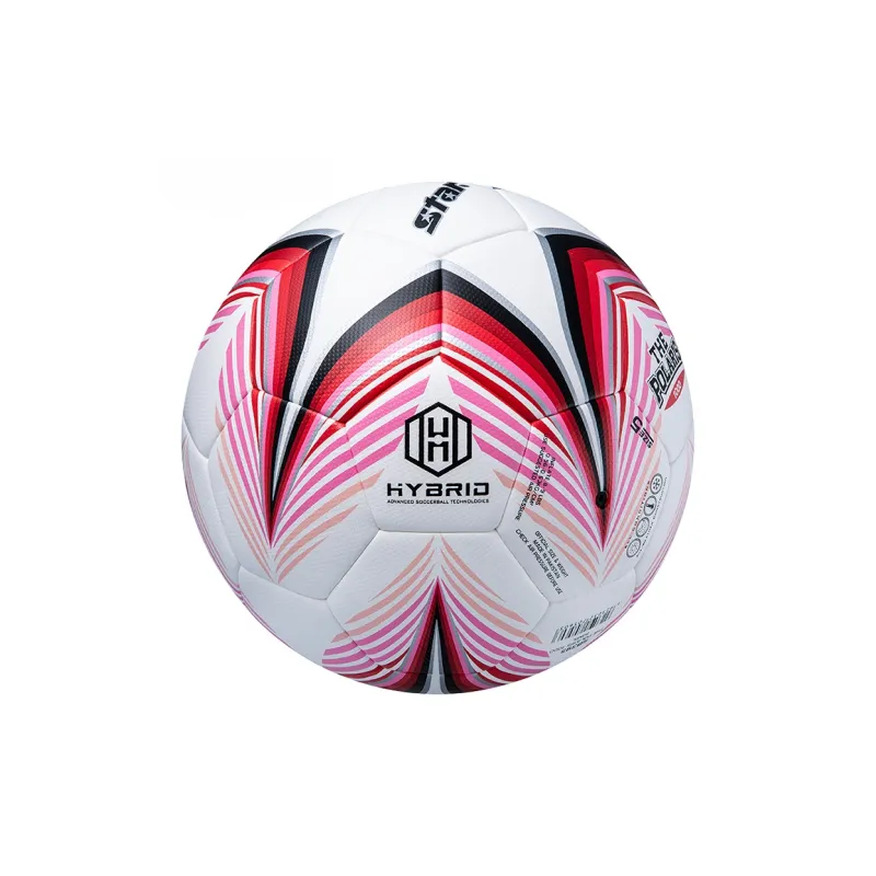 Star Size 5 Ball Soccer PU Seamless Thermal bonding Unisex White Red-4