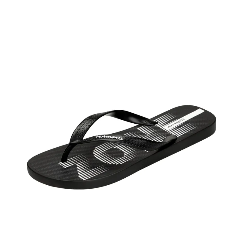 HOTMARZZ Slip Resistant Flip Flops Men's Black-0