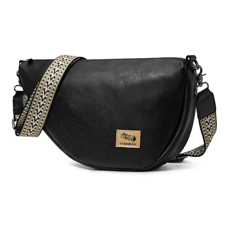 CMLZIUA PU Crossbody Bag Regular Unisex Black-1