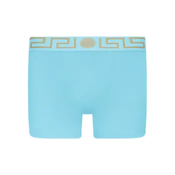 VERSACE Greca Border Long Trunks Underpants Men's 1 Pack Light Blue